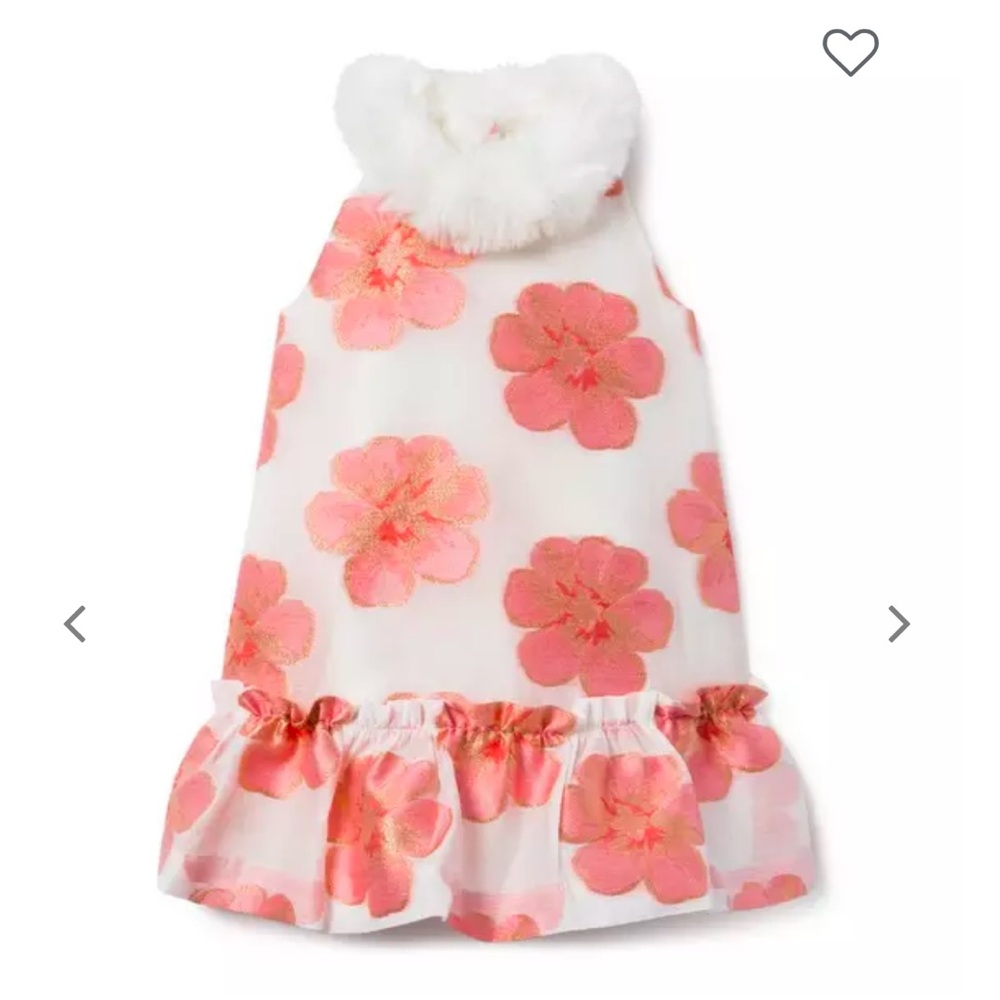 Janie and Jack Floral Faux fur trim